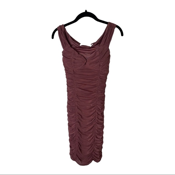 NWT ASTR THE LABEL Revolve Dusty Pink Bradburry Ruched Bodycon Mini Dress XS - Picture 8 of 12